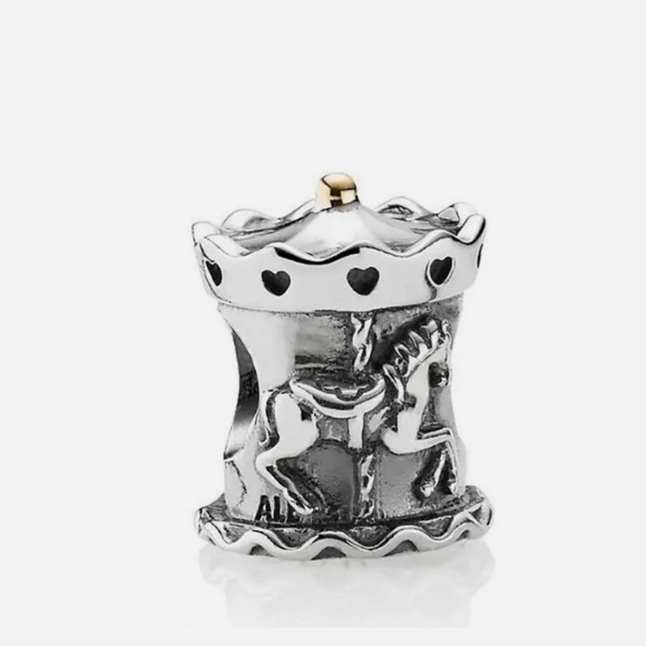 Pandora authentic charm. Merry go Round. S925 Ale and 14k gold. - Picture 5 of 7